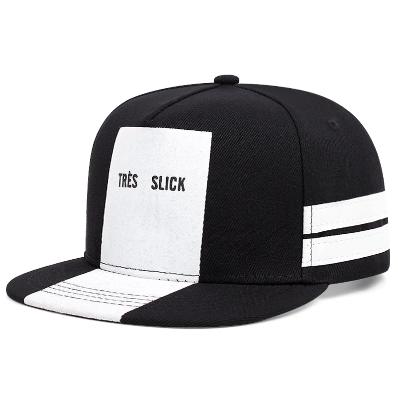 New TRES SLICK Striped Flat Edge Hat Street HipHop Hat Outdoor Leisure Decorative Hat Sunshade Hat Male Female Same Baseball Hat