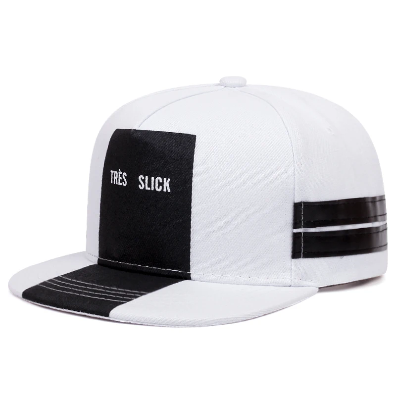 New TRES SLICK Striped Flat Edge Hat Street HipHop Hat Outdoor Leisure Decorative Hat Sunshade Hat Male Female Same Baseball Hat