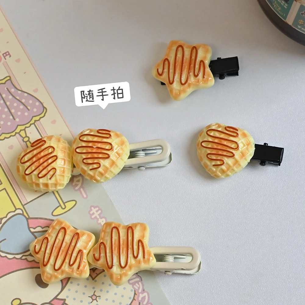 2025 New Trend Alloy Resin Jam Bread Duck Billed Clip Student Cute Hair Clip Women's Kawaii Hair Accessories Side Clip Wholesale