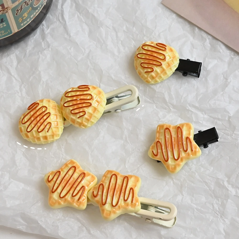 2025 New Trend Alloy Resin Jam Bread Duck Billed Clip Student Cute Hair Clip Women's Kawaii Hair Accessories Side Clip Wholesale