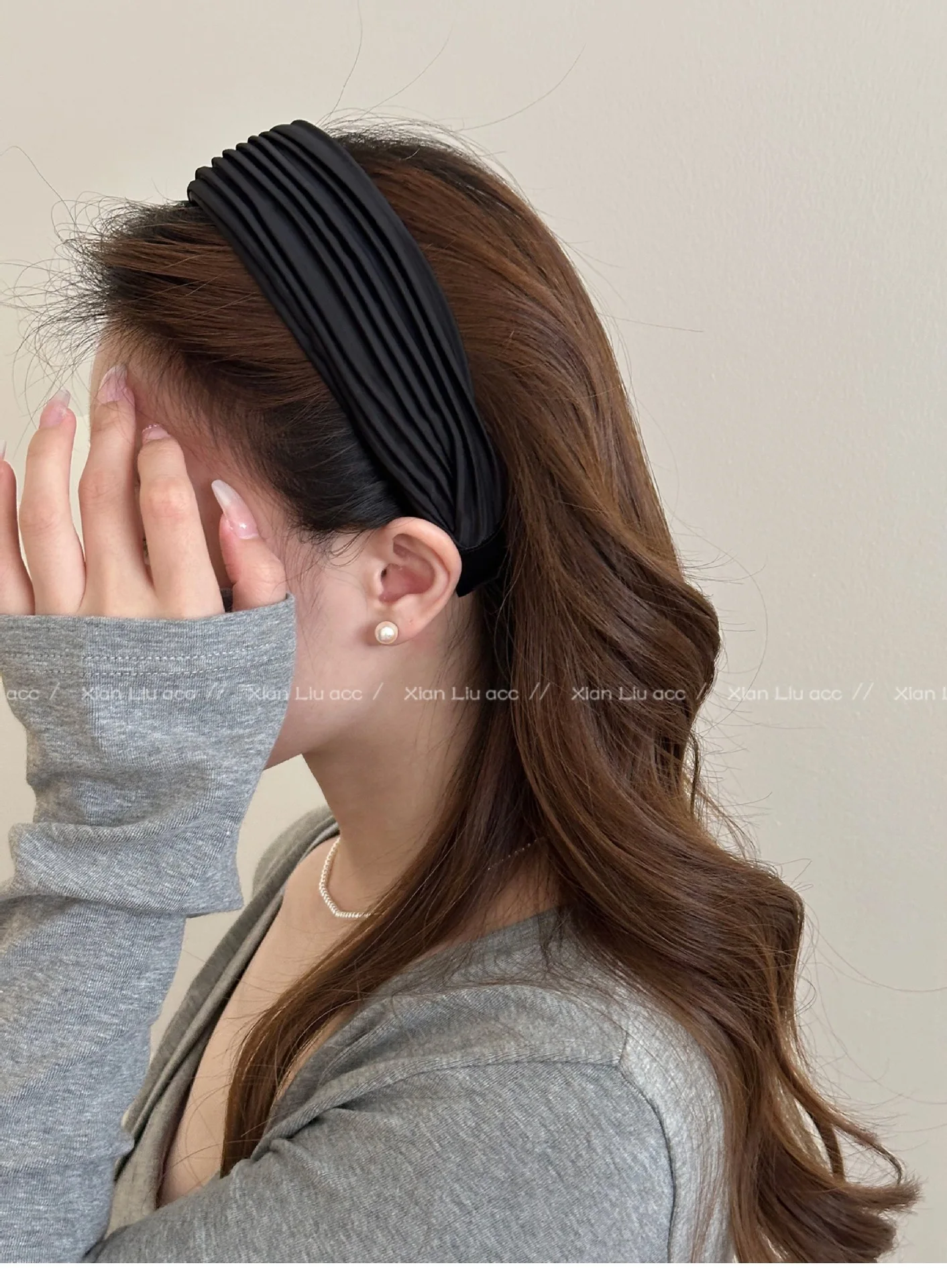 Korean Striped Wide Brim Headband Women 2025 New High Cranial Top Fashionable Hair Accessories