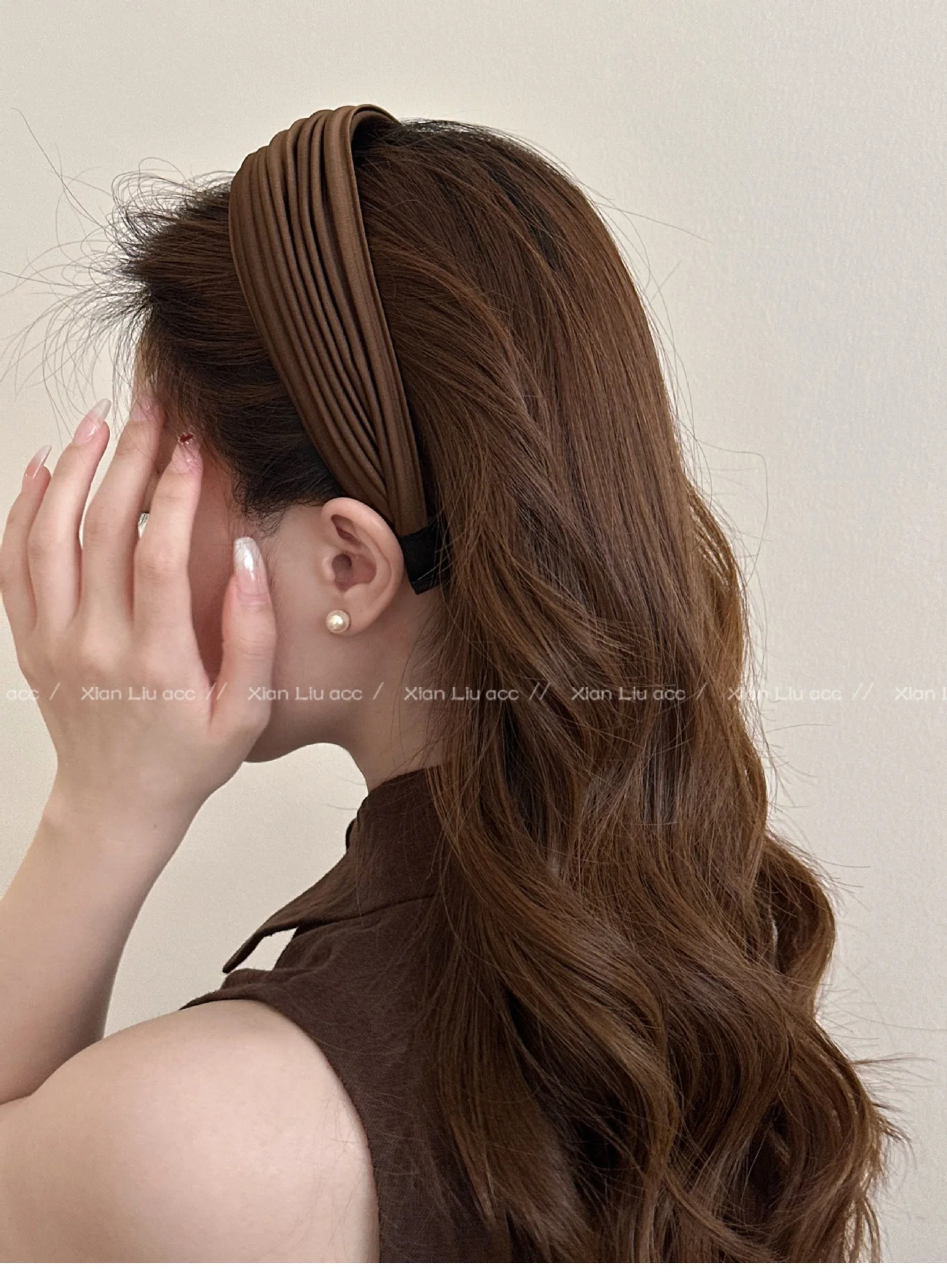 Korean Striped Wide Brim Headband Women 2025 New High Cranial Top Fashionable Hair Accessories