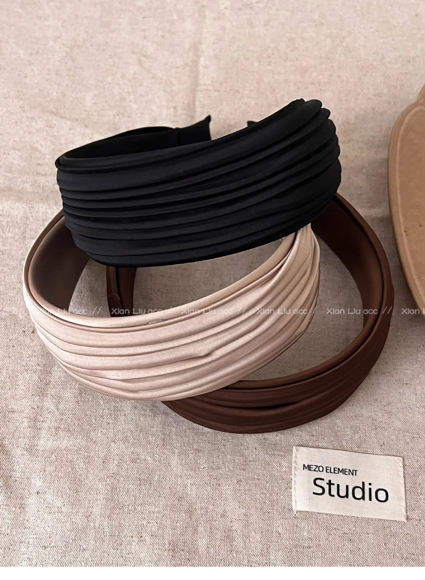 Korean Striped Wide Brim Headband Women 2025 New High Cranial Top Fashionable Hair Accessories