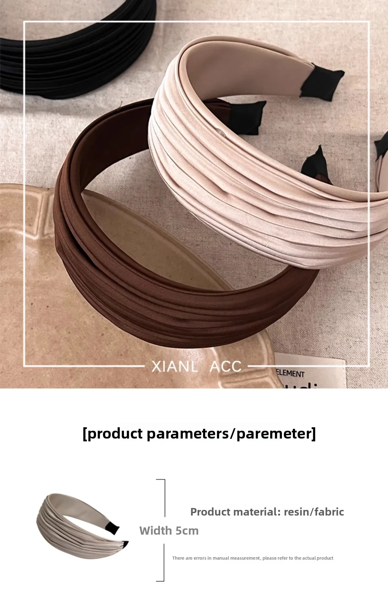 Korean Striped Wide Brim Headband Women 2025 New High Cranial Top Fashionable Hair Accessories