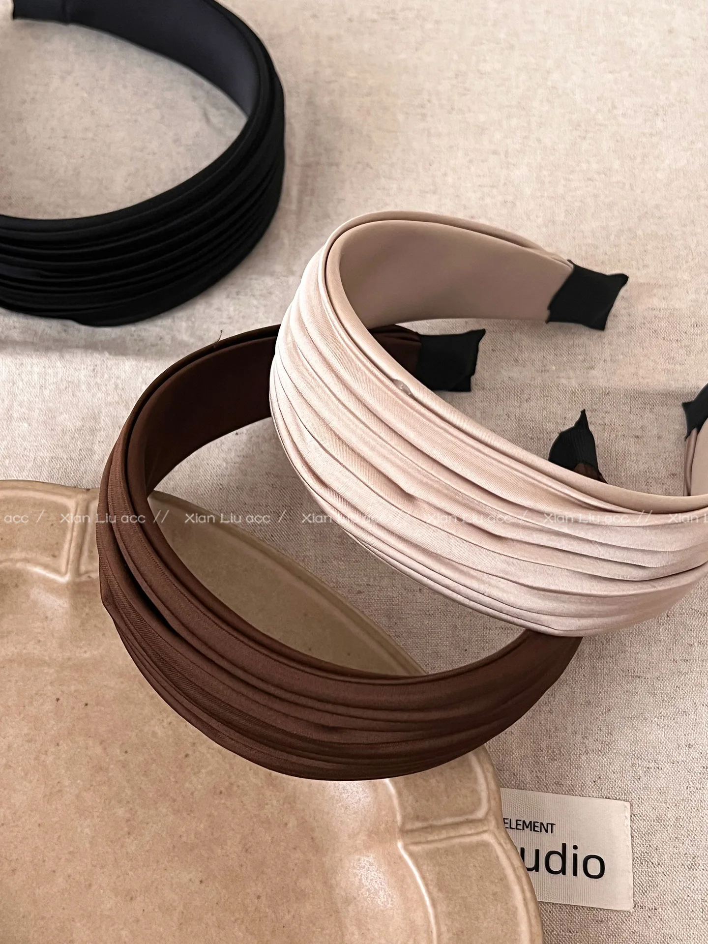 Korean Striped Wide Brim Headband Women 2025 New High Cranial Top Fashionable Hair Accessories