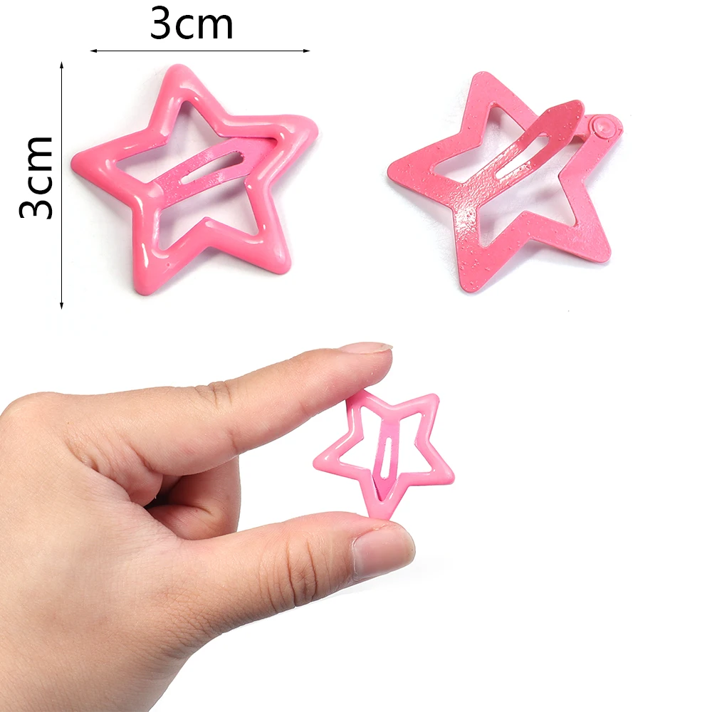 50pcs Cute Colorful Star Hair Clips For Girls Children Lovely BB Barrettes Y2K Hair Decorate Hairpins Kids Hair Accessories Gift