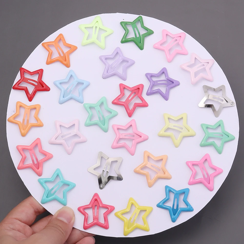 50pcs Cute Colorful Star Hair Clips For Girls Children Lovely BB Barrettes Y2K Hair Decorate Hairpins Kids Hair Accessories Gift