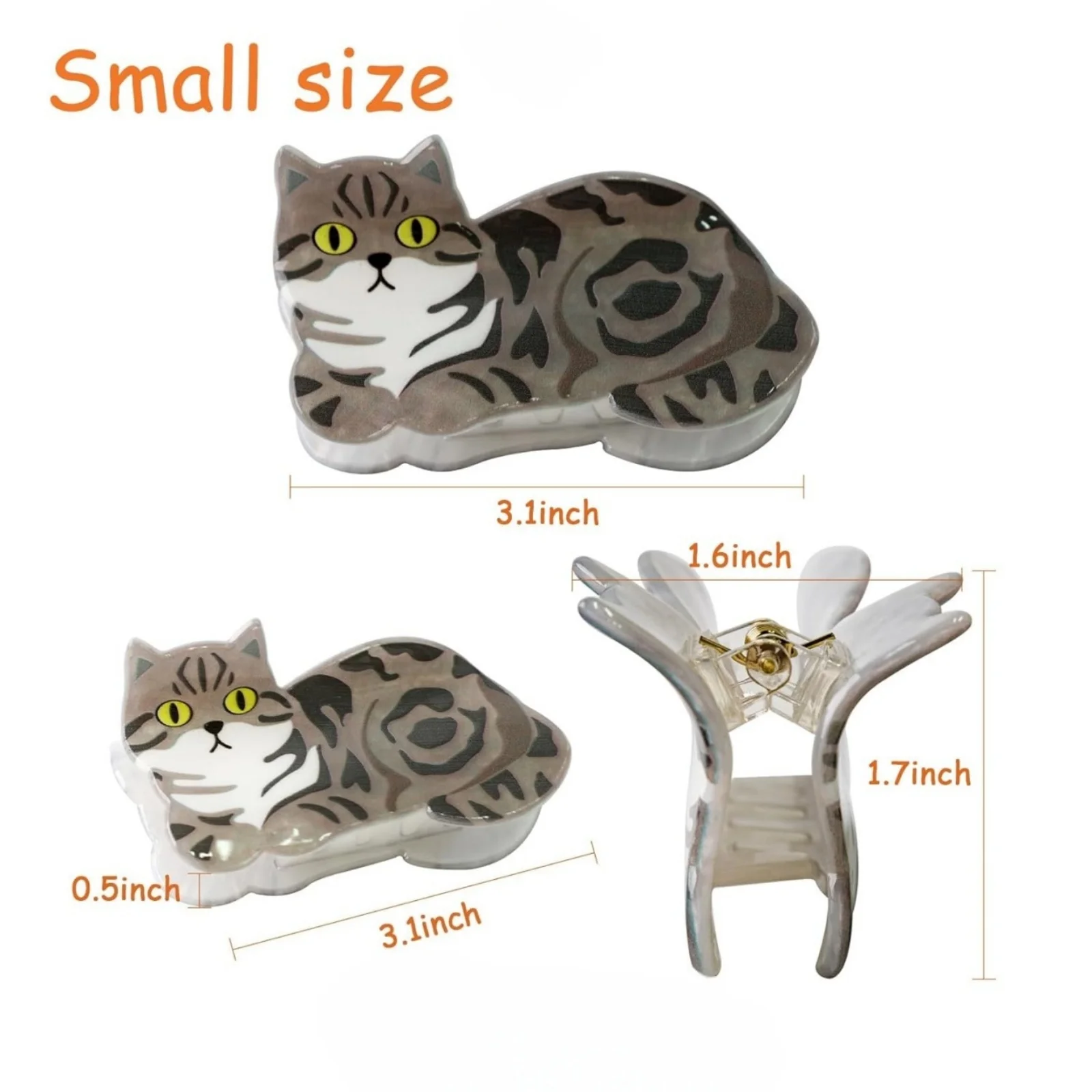 1PC Animal Claw Clip, Cute Kitten and Puppy Medium-sized Shark Clip, Medium-sized Hair Clip Hair Accessory for the Back of