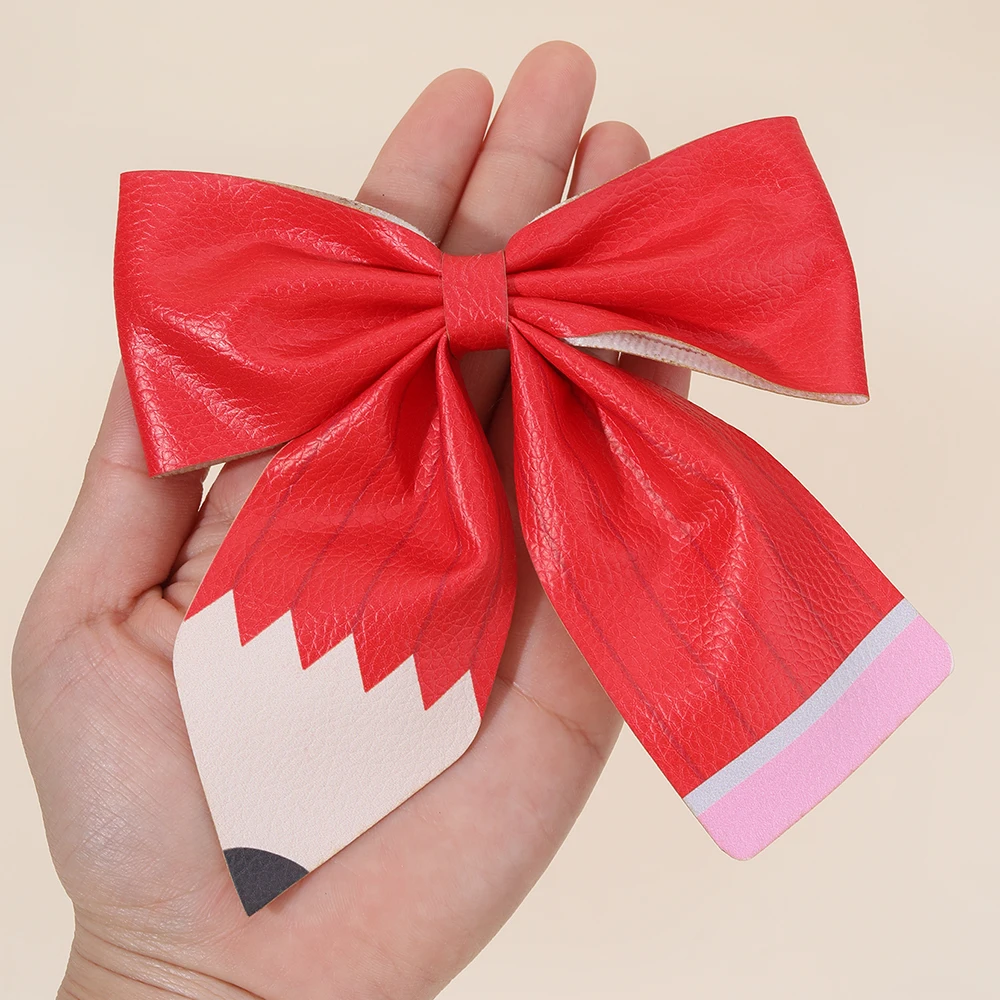 2Pcs Pencil Bow Hair Clips Cute Hairpins Kawaii Back To School Barrette For Girls Children Kids Headdress Headwear Accessories