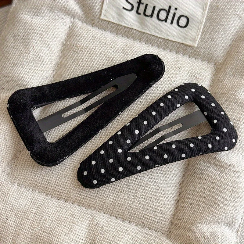 Cute Polka Dot Triangle Hair Clip for Girls, New Fabric Hair Accessories for Bangs and Side Hair, Lovely Hairpin Headwear