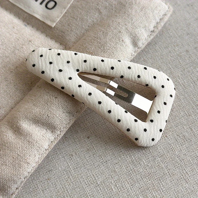 Cute Polka Dot Triangle Hair Clip for Girls, New Fabric Hair Accessories for Bangs and Side Hair, Lovely Hairpin Headwear