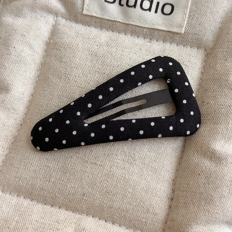 Cute Polka Dot Triangle Hair Clip for Girls, New Fabric Hair Accessories for Bangs and Side Hair, Lovely Hairpin Headwear