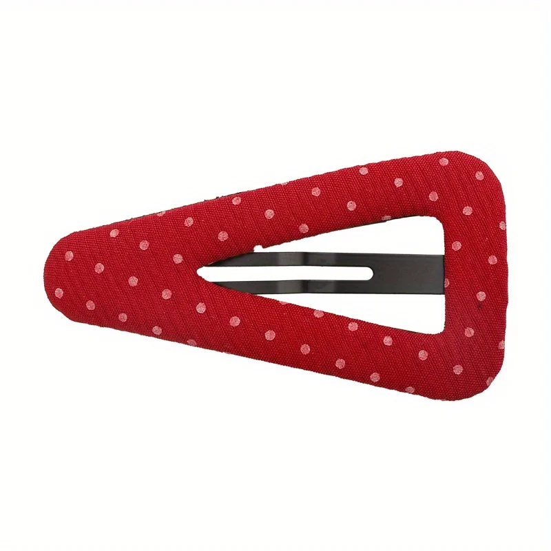 Cute Polka Dot Triangle Hair Clip for Girls, New Fabric Hair Accessories for Bangs and Side Hair, Lovely Hairpin Headwear