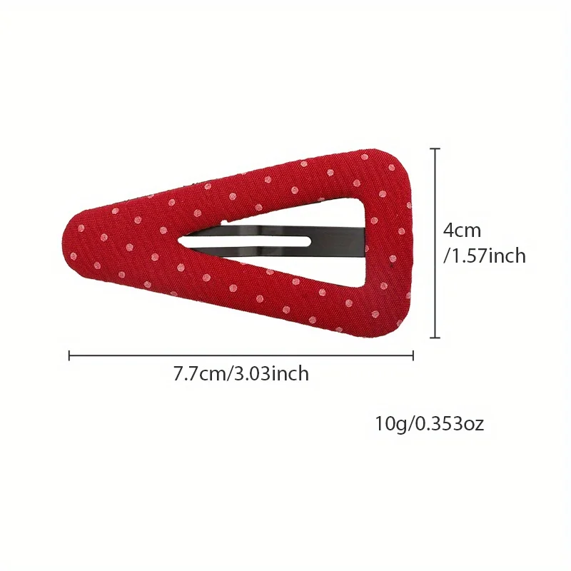 Cute Polka Dot Triangle Hair Clip for Girls, New Fabric Hair Accessories for Bangs and Side Hair, Lovely Hairpin Headwear