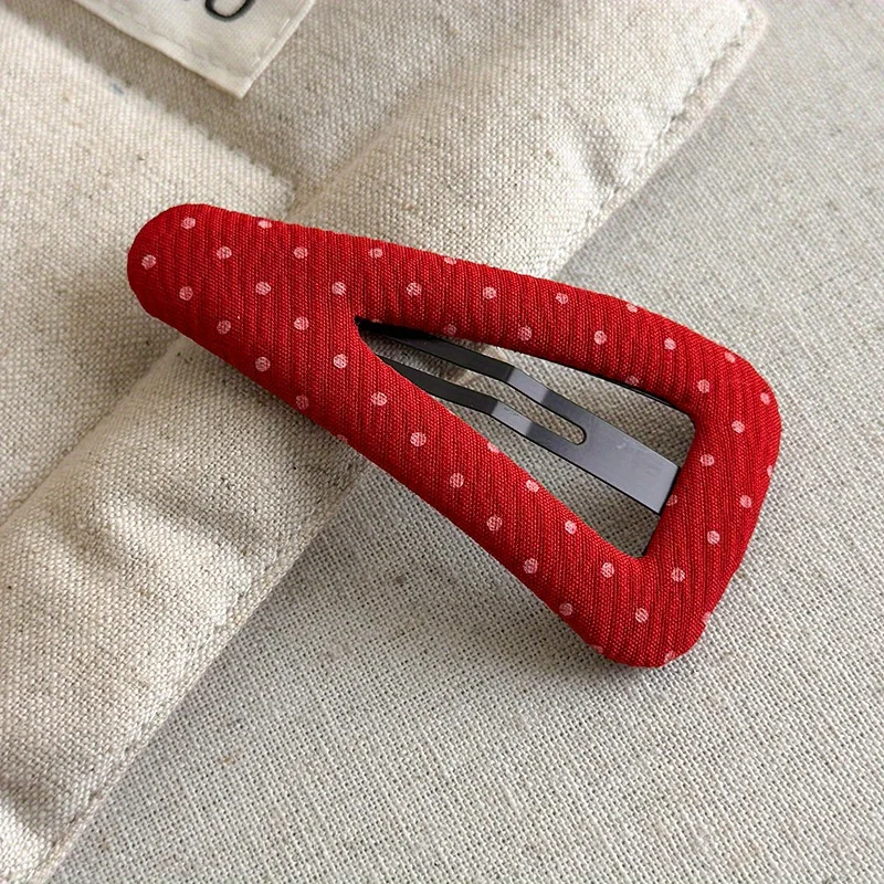 Cute Polka Dot Triangle Hair Clip for Girls, New Fabric Hair Accessories for Bangs and Side Hair, Lovely Hairpin Headwear