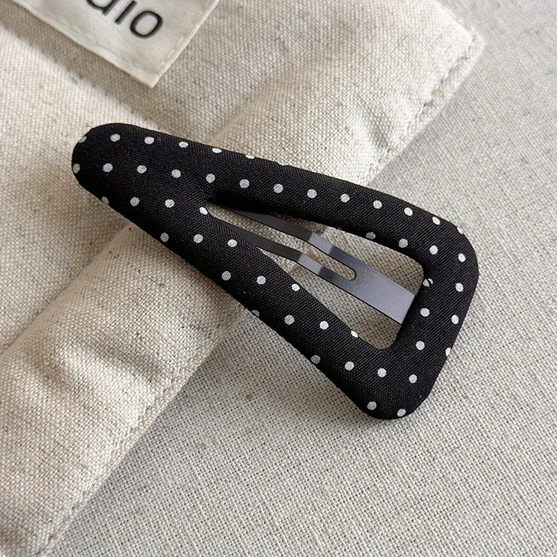 Cute Polka Dot Triangle Hair Clip for Girls, New Fabric Hair Accessories for Bangs and Side Hair, Lovely Hairpin Headwear