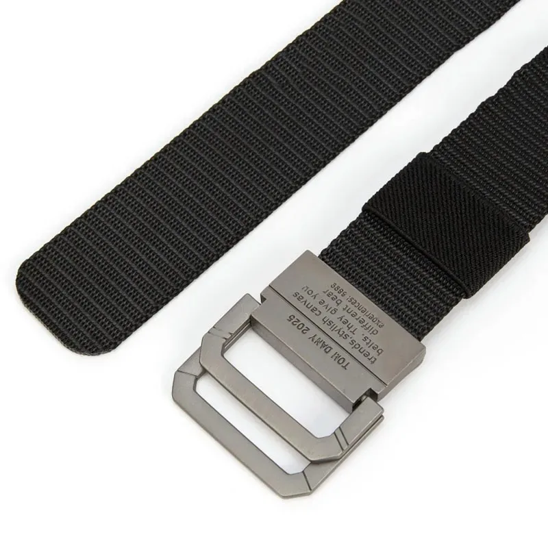 Quick-Release Automatic Belt - Unisex Military Grade Nylon Webbing, Heavy Duty Metal Buckle for Outdoor Sports & Casual Wear