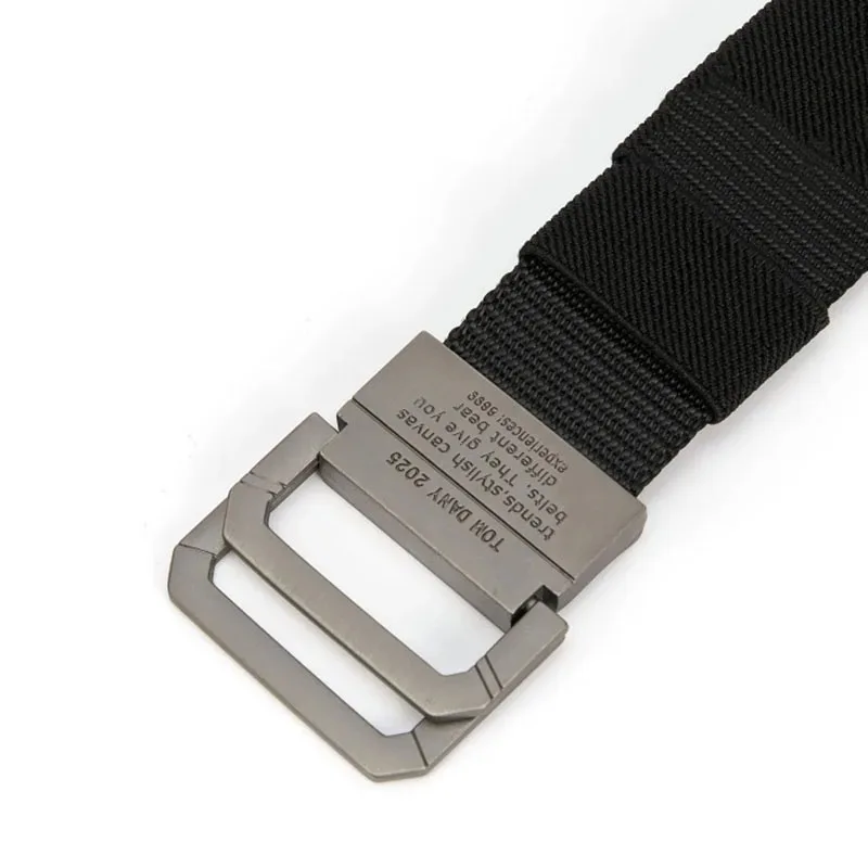 Quick-Release Automatic Belt - Unisex Military Grade Nylon Webbing, Heavy Duty Metal Buckle for Outdoor Sports & Casual Wear