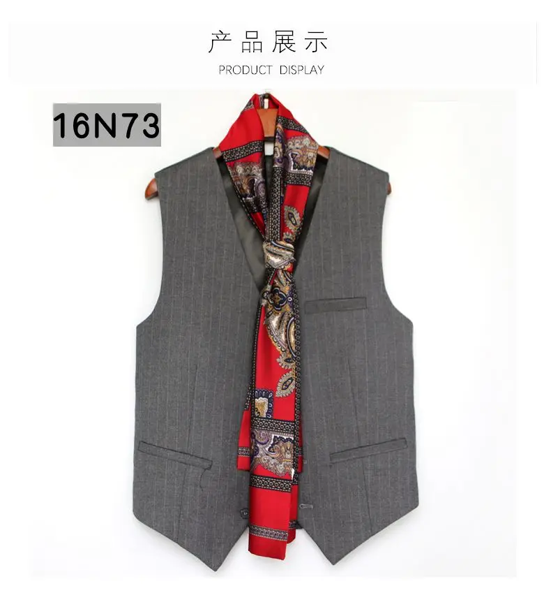 Red Scarf Festive Wedding Celebration Wedding Dress Photo Neck Scarf Men's Annual Meeting Banquet Shirt Collar Scarf Neck Warmer