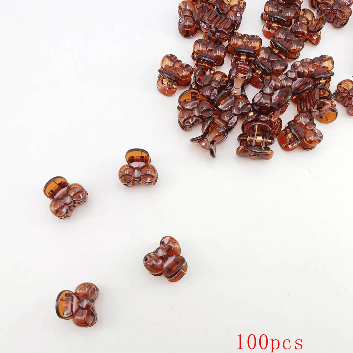 10/20/50/100 PCS Hair Claw Clips for Women 2cm Small bow Black Brown Transparent Plastic Mini Hairpin Barrettes Hair Accessorie