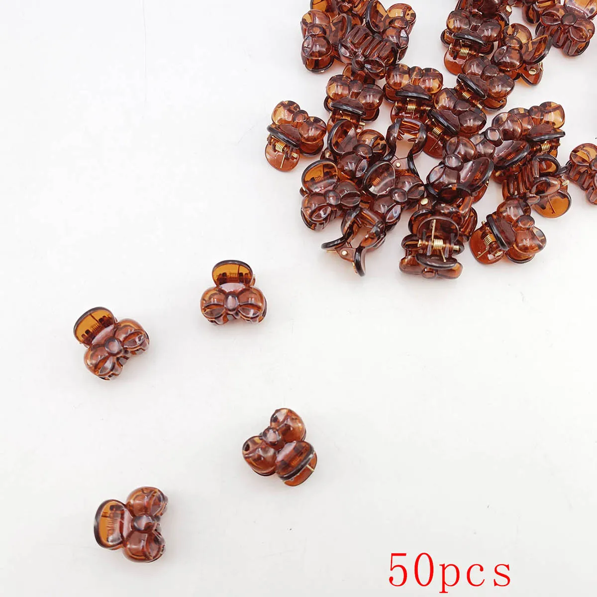 10/20/50/100 PCS Hair Claw Clips for Women 2cm Small bow Black Brown Transparent Plastic Mini Hairpin Barrettes Hair Accessorie