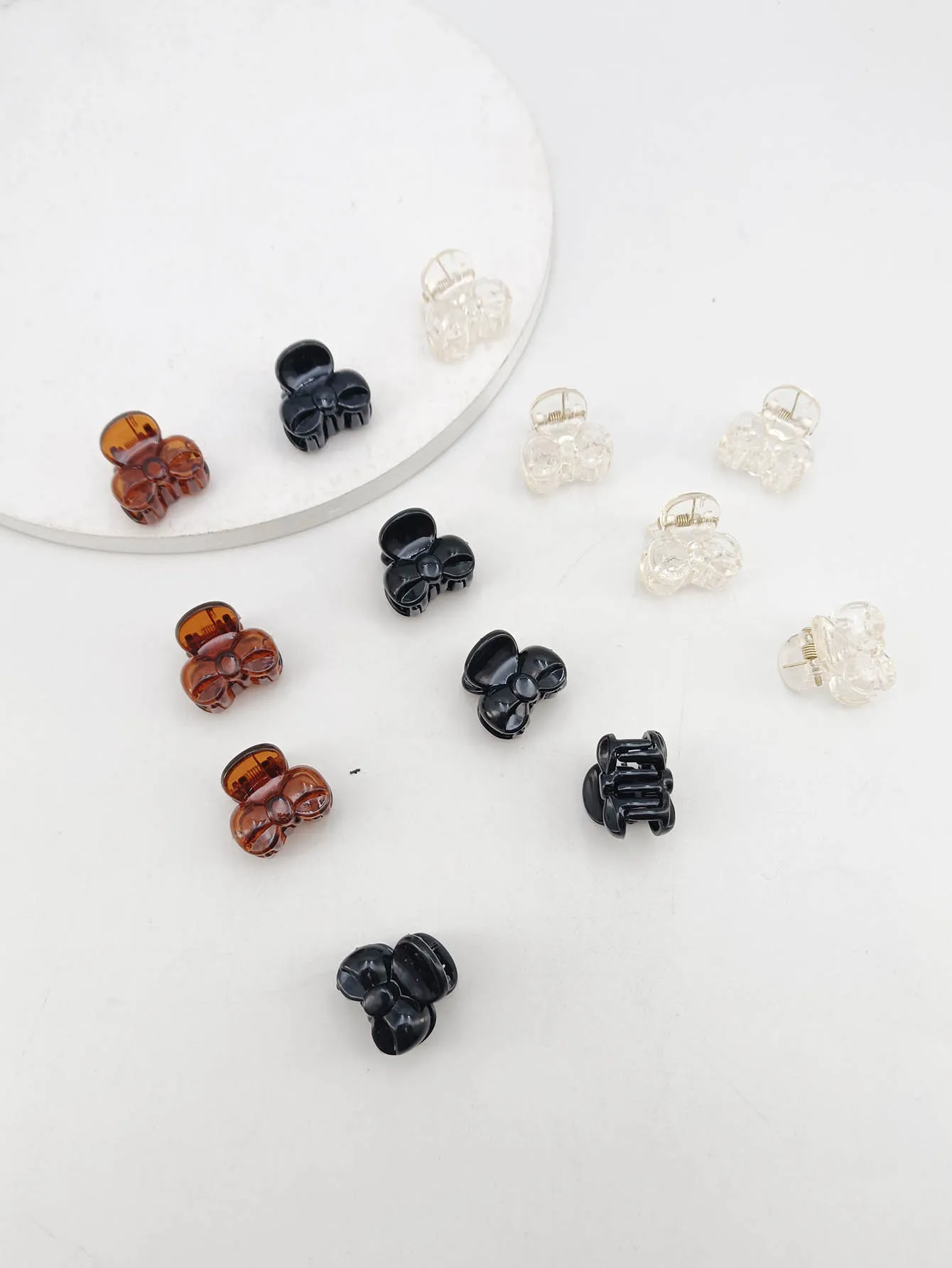 10/20/50/100 PCS Hair Claw Clips for Women 2cm Small bow Black Brown Transparent Plastic Mini Hairpin Barrettes Hair Accessorie