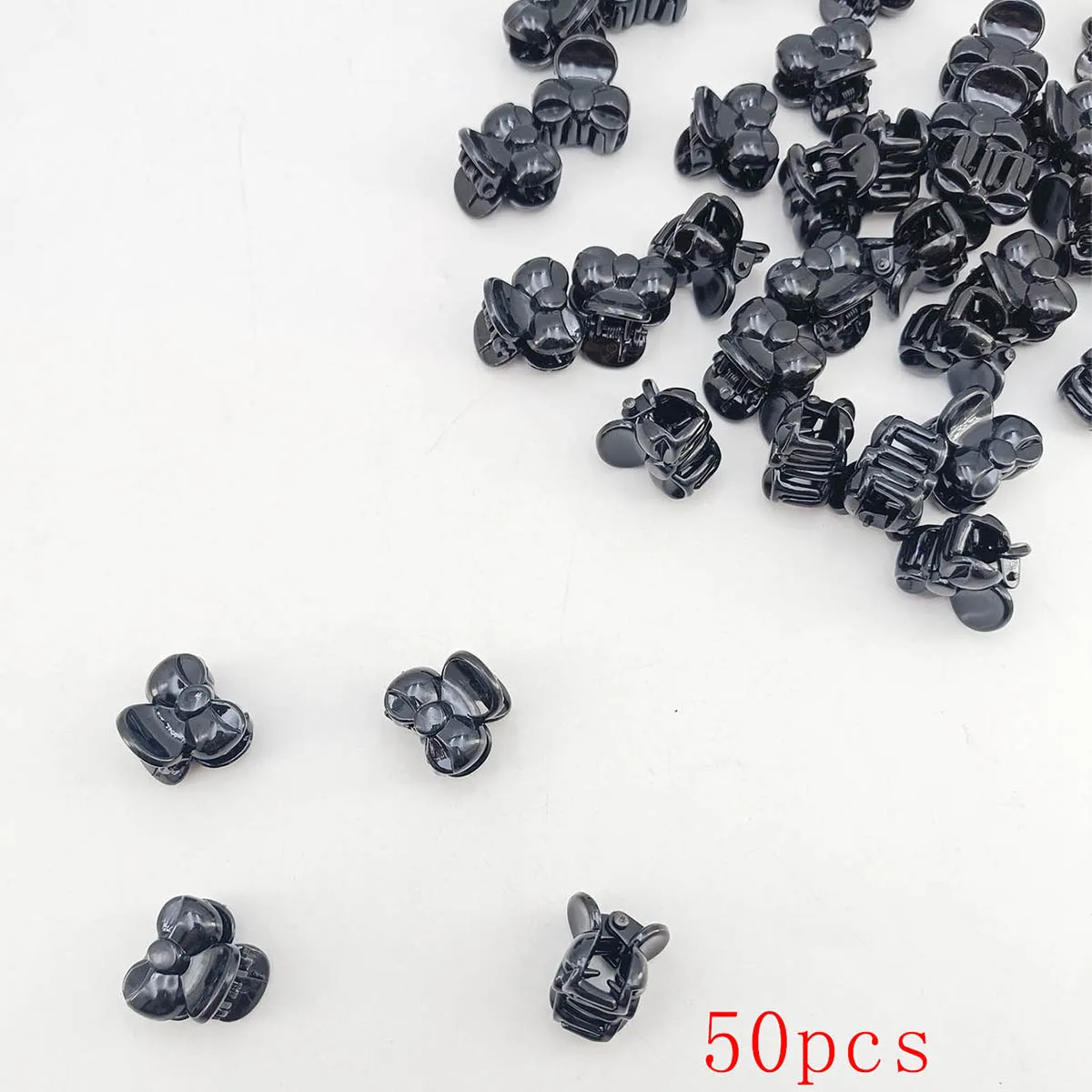 10/20/50/100 PCS Hair Claw Clips for Women 2cm Small bow Black Brown Transparent Plastic Mini Hairpin Barrettes Hair Accessorie