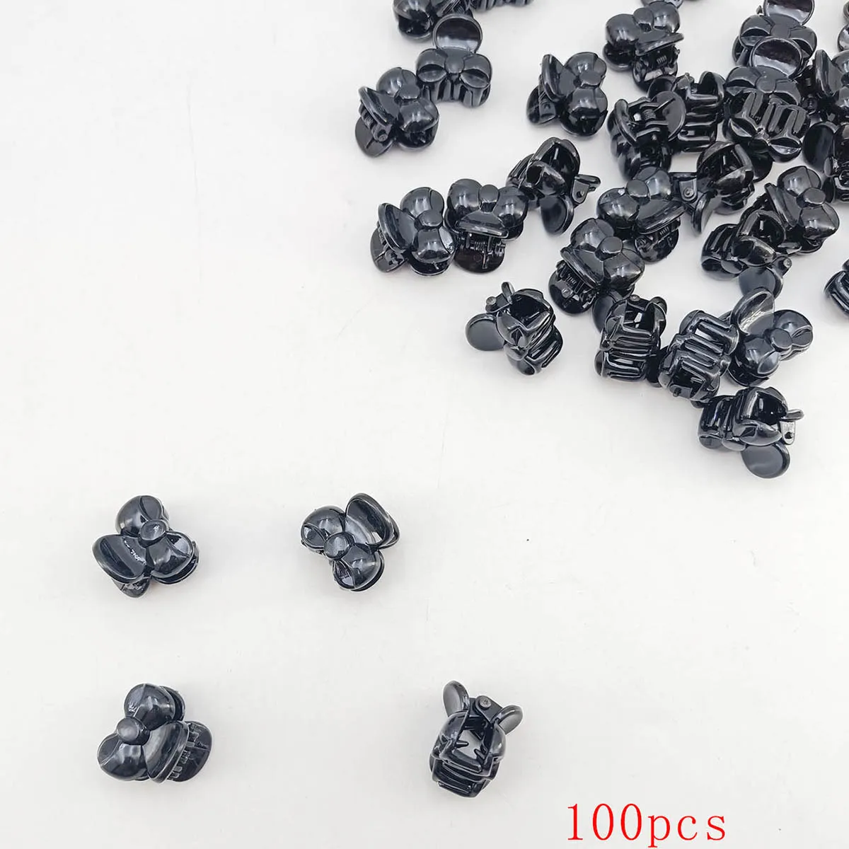 10/20/50/100 PCS Hair Claw Clips for Women 2cm Small bow Black Brown Transparent Plastic Mini Hairpin Barrettes Hair Accessorie