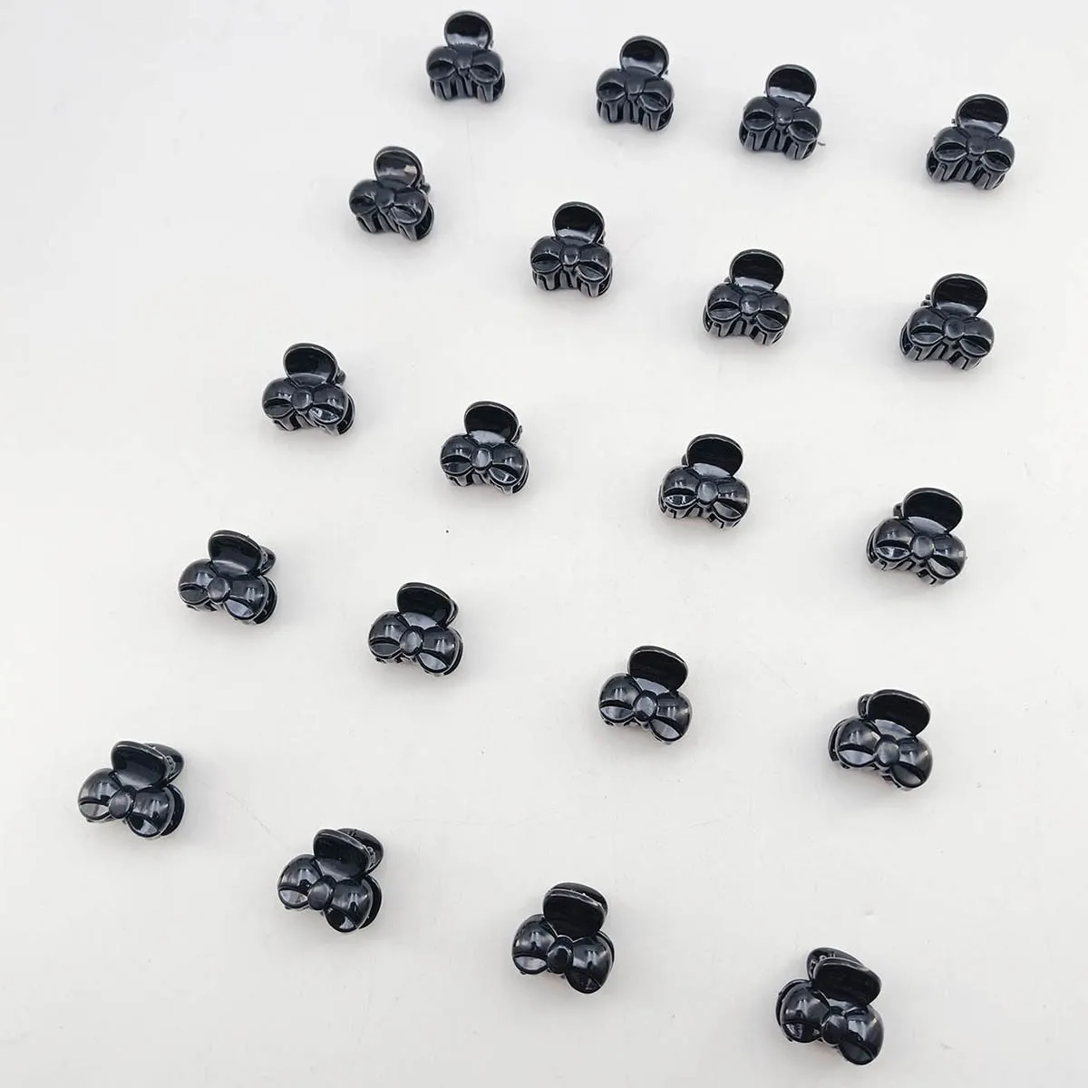 10/20/50/100 PCS Hair Claw Clips for Women 2cm Small bow Black Brown Transparent Plastic Mini Hairpin Barrettes Hair Accessorie