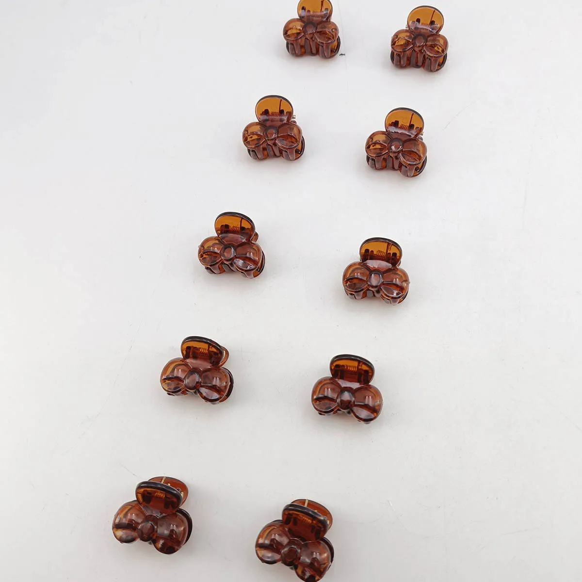 10/20/50/100 PCS Hair Claw Clips for Women 2cm Small bow Black Brown Transparent Plastic Mini Hairpin Barrettes Hair Accessorie