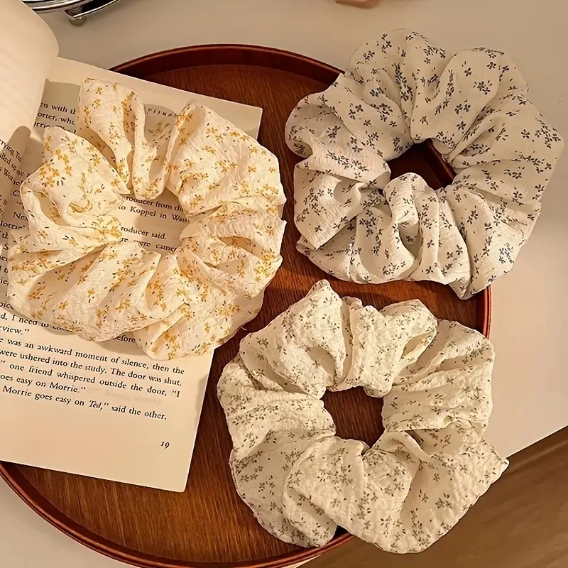 3 pieces of Korean minimalist floral fabric fashionable women's colon hair loop elegant and fresh floral hair cord headband