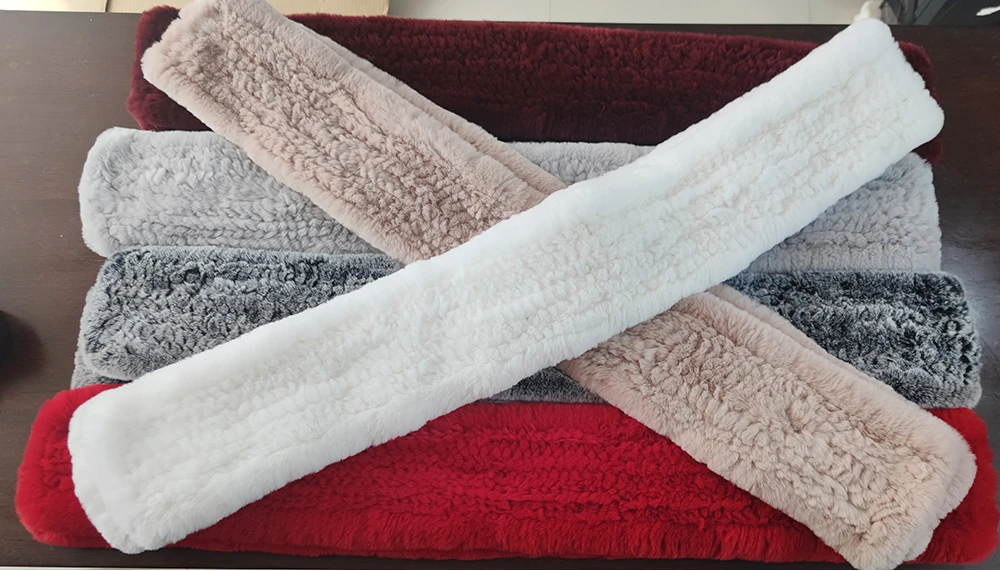 Women's Thick Warm Winter Fashion Brand Fur Muffler Real Fur Scarf High Quality Luxury Big Long Natural Rex Rabbit Fur Scarves