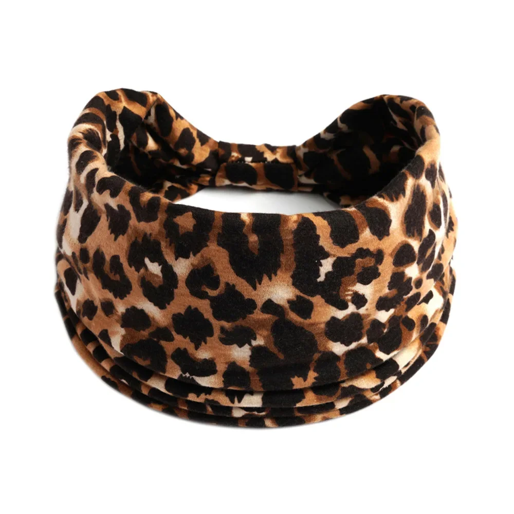 Retro Headbands Fashion Printed Wide Knotted Hair Bands Soft Cotton Head Wraps Headband for Women Sport Yoga Hair Accessories