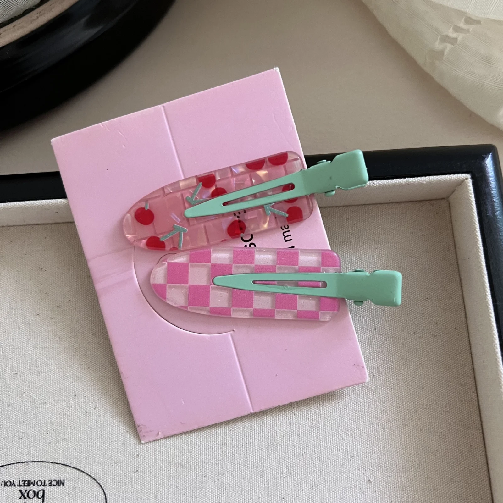 2/10pcs Candy Color Fruit Hair Bang Clip Summer Hairpin No Crease Acrylic Barrette Hair Side Clamp For Girl Hair Accessories