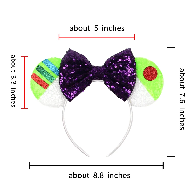 Mickey Mouse Headband Toy Story Hair Accessories Chameleon Girl Women Woody Buzz Lightyear Hair Bands Kids Sequins Bow Head Band