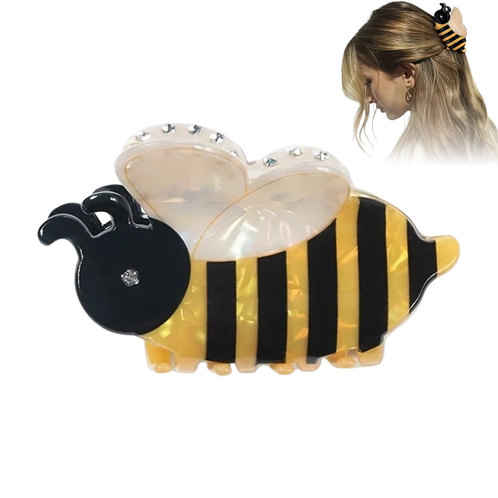 Cartoon Hair Claw For Women Cute Bee Ball Shape Shark Hair Gripper Claw Creative Acrylic Animal Hair Clip Girls Hair Accessories