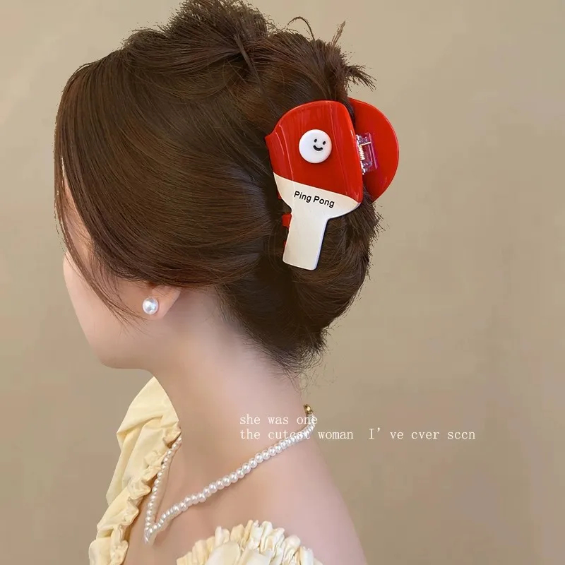Cartoon Hair Claw For Women Cute Bee Ball Shape Shark Hair Gripper Claw Creative Acrylic Animal Hair Clip Girls Hair Accessories