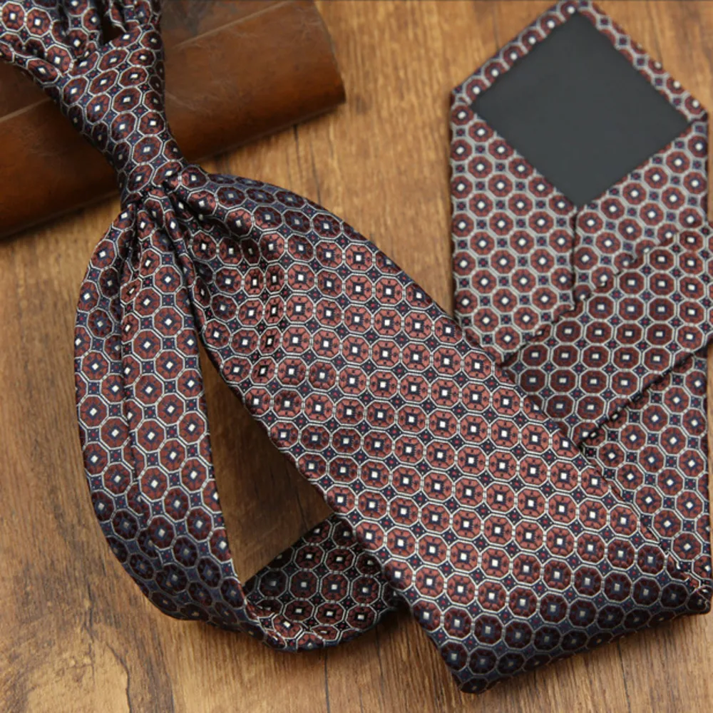 Autumn Winter Fashion Men's Ties 8CM Formal Business Casual Brown Green Striped Neckties Luxury Polyester Simple Style Neck Tie