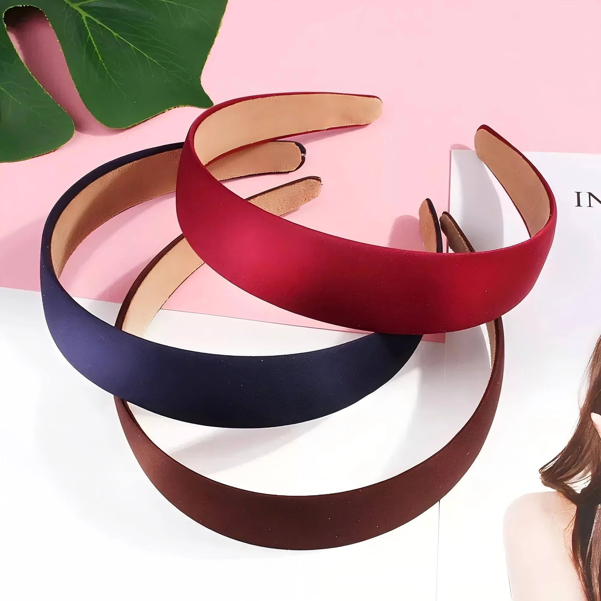 1/3/6Pack Satin Headband 1.2Inch Wide Women Girl NonSlip Fashion HairBand Diy Holiday Accessories Diademas Coreanas Para Mujer