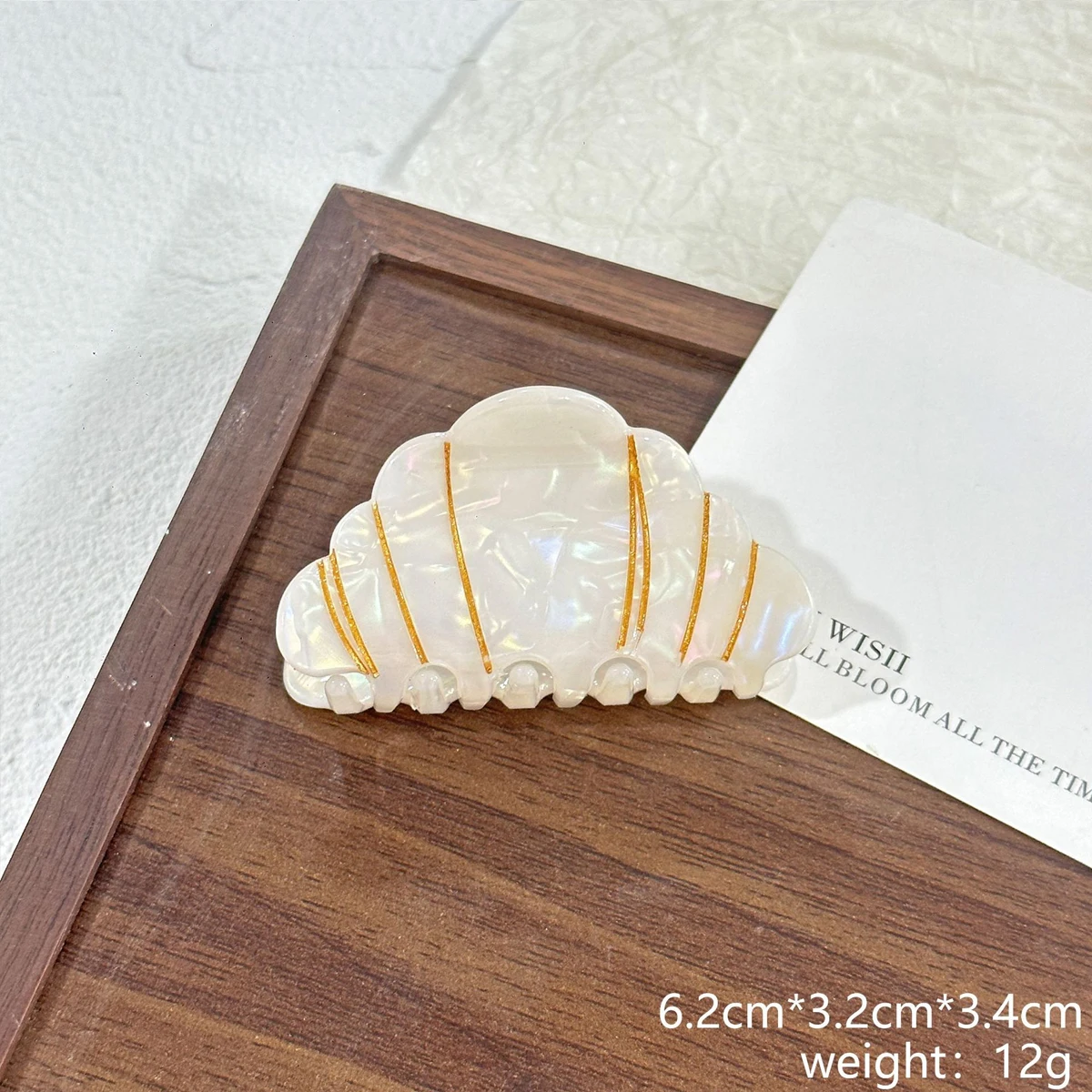 1PC Vintage Croissant Alkaline Water Knot Grab Clip, High-end Large and Small Croissant Hair Clip Back of Head Updo Shark Clip