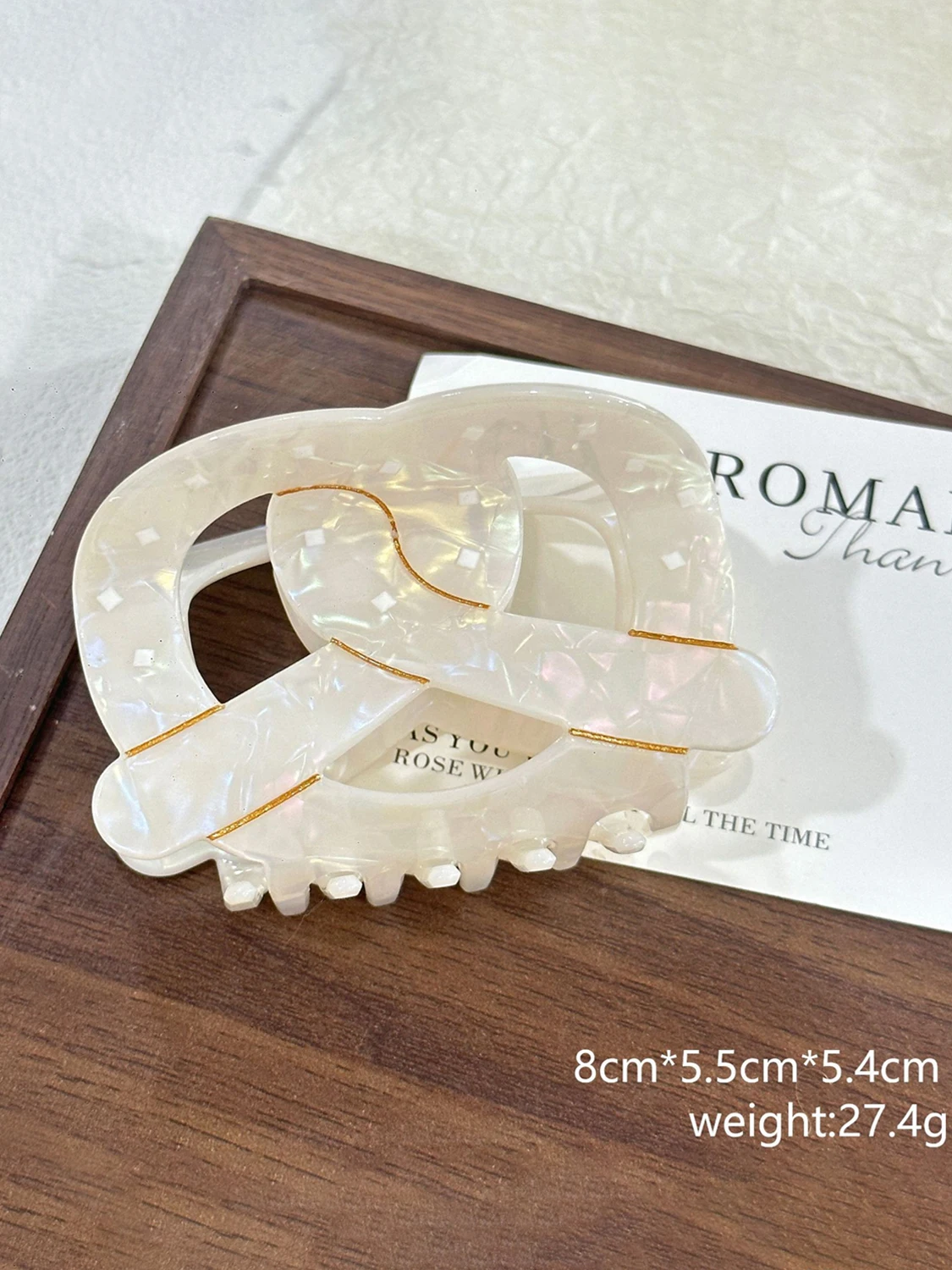 1PC Vintage Croissant Alkaline Water Knot Grab Clip, High-end Large and Small Croissant Hair Clip Back of Head Updo Shark Clip