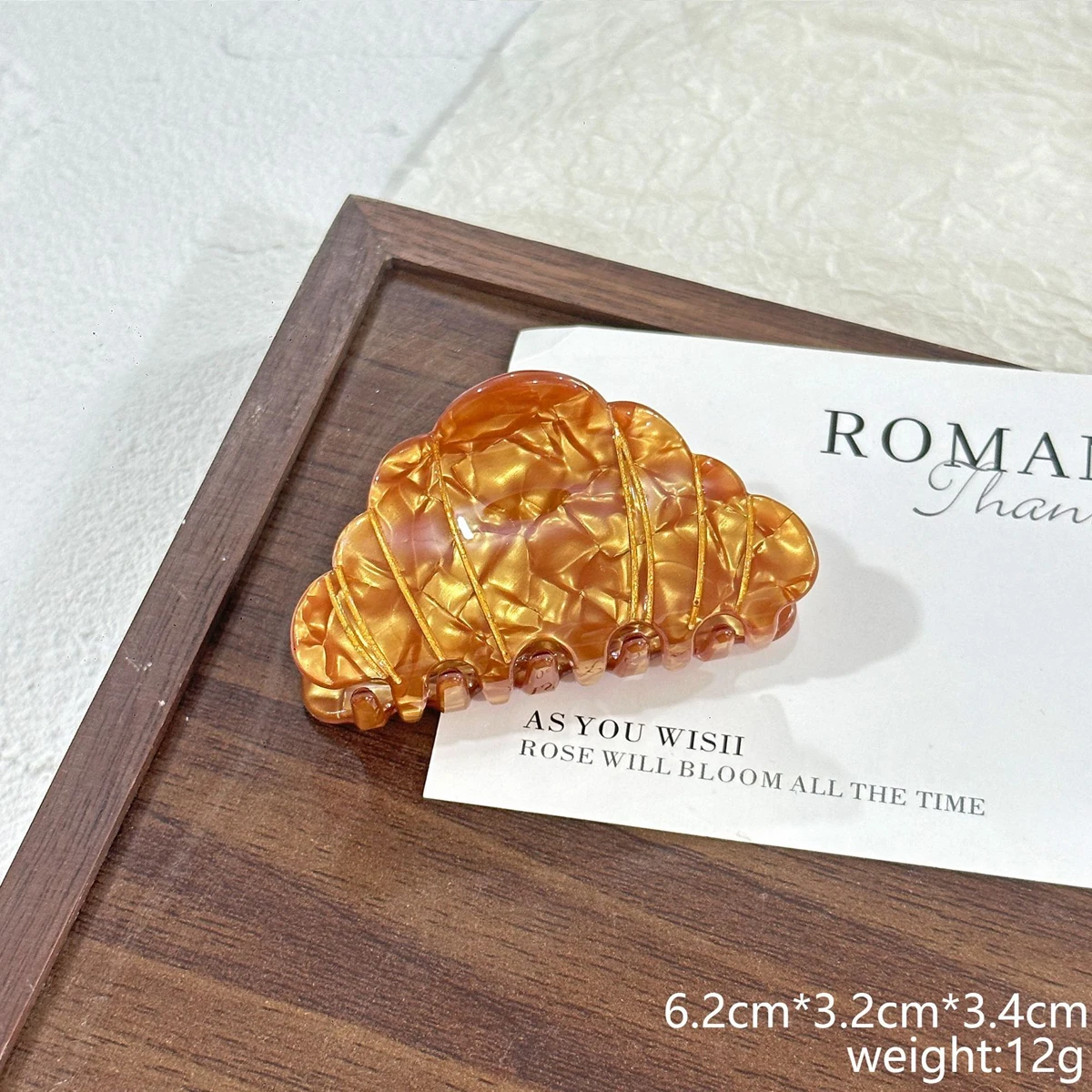 1PC Vintage Croissant Alkaline Water Knot Grab Clip, High-end Large and Small Croissant Hair Clip Back of Head Updo Shark Clip