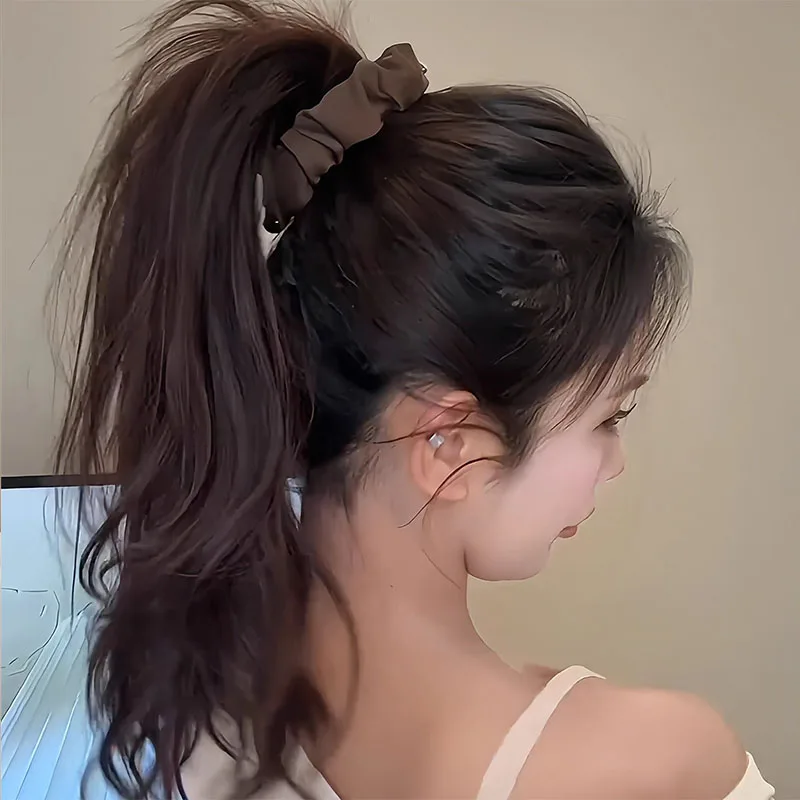 Elegant Solid Fold Fabric Banana Hairpin For Women Girls High Ponytail Holder Hair Clip Barrette Fashion Hair Accessories