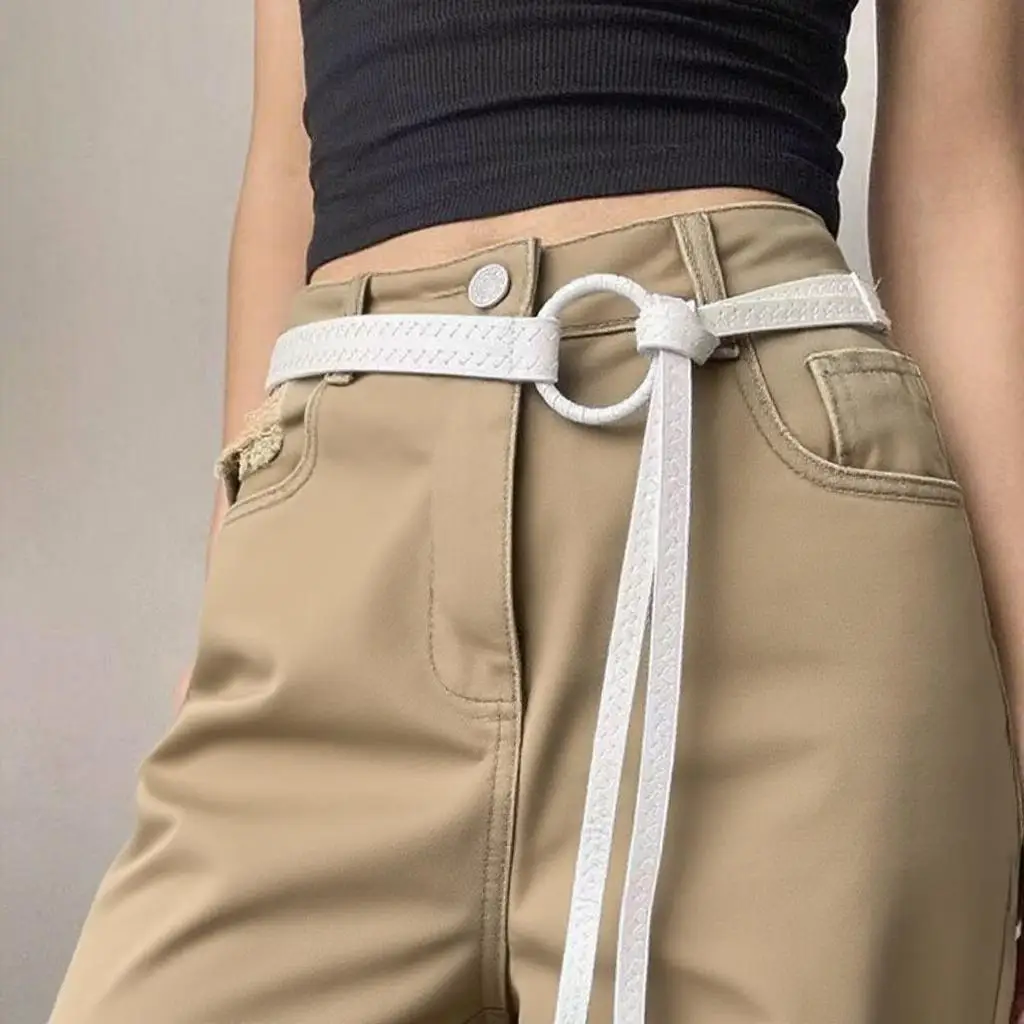 Elegant and Fashionable Women's Waist Belt - A Variety of Colors Woven Design Rope Belt, Tied Luxurious Multifunctional Belt, Ad