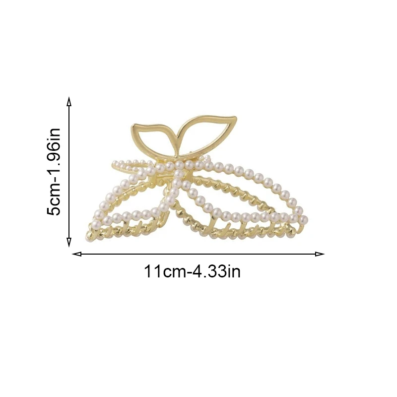 1pc pearl butterfly large hair clip for women summer design sense hair accessory shark clip at the back of the head