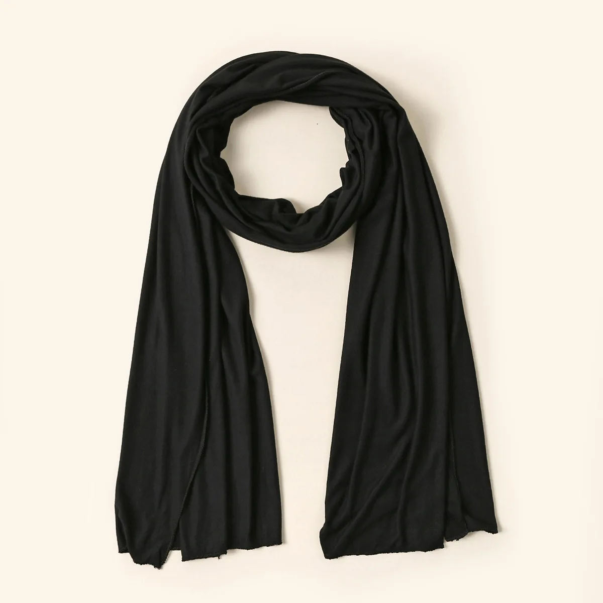 New mercerized cotton long scarf plain solid color scarf personalized trendy shawl women's neck scarf head covering headband