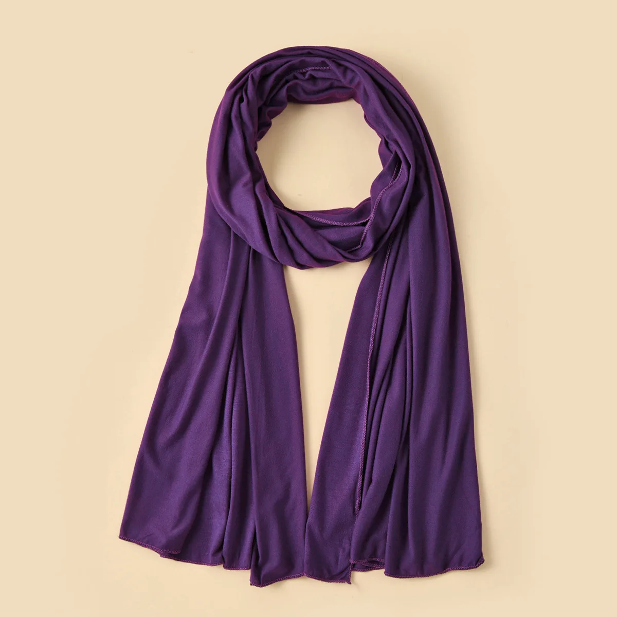New mercerized cotton long scarf plain solid color scarf personalized trendy shawl women's neck scarf head covering headband