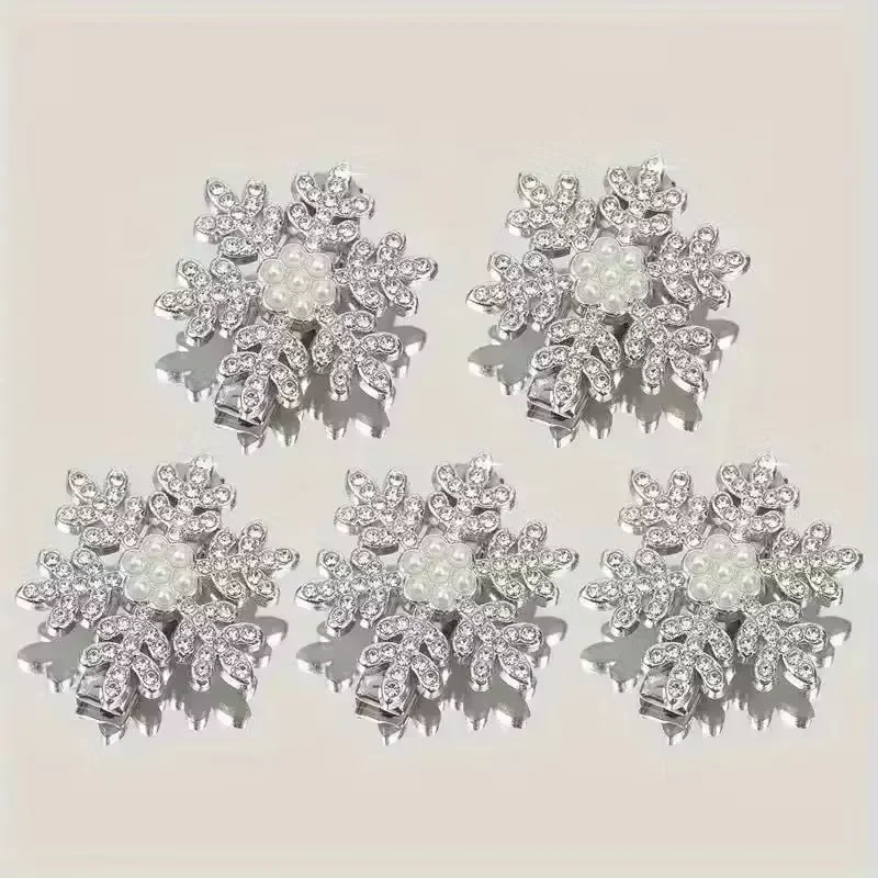 10 Pieces/Snowflake Hair Clips, Hair Clips, Christmas Metal Crocodile Hair Accessories, Long Thick Hair for Ladies and Princesse