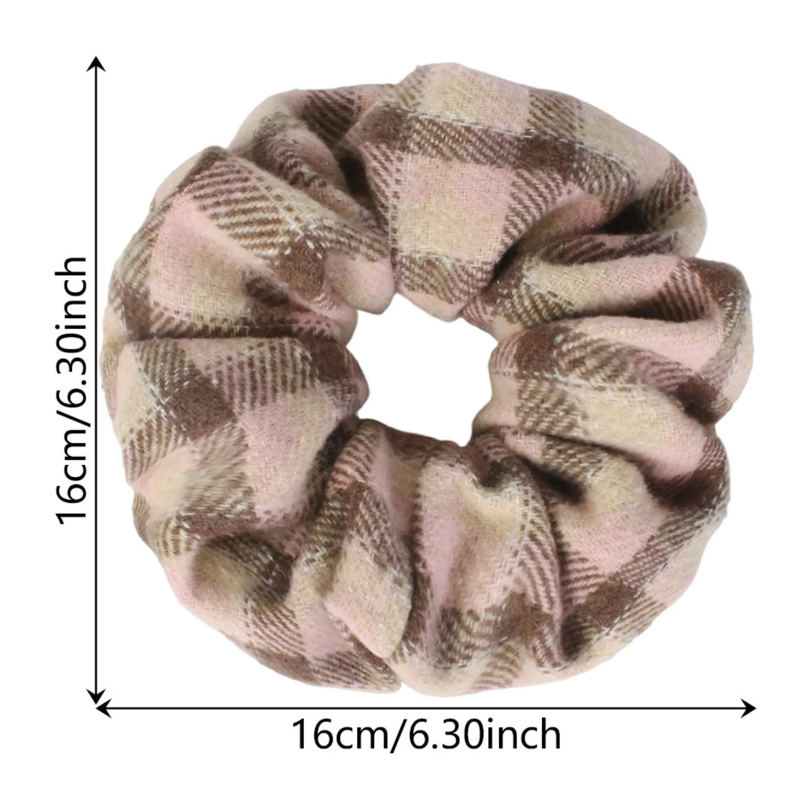 1PC Plaid Hair Scrunchies For Women, Multi-color Checkered Hair Ties, Vintage Elastic Hair Bands, Korean Style Hair Accessory