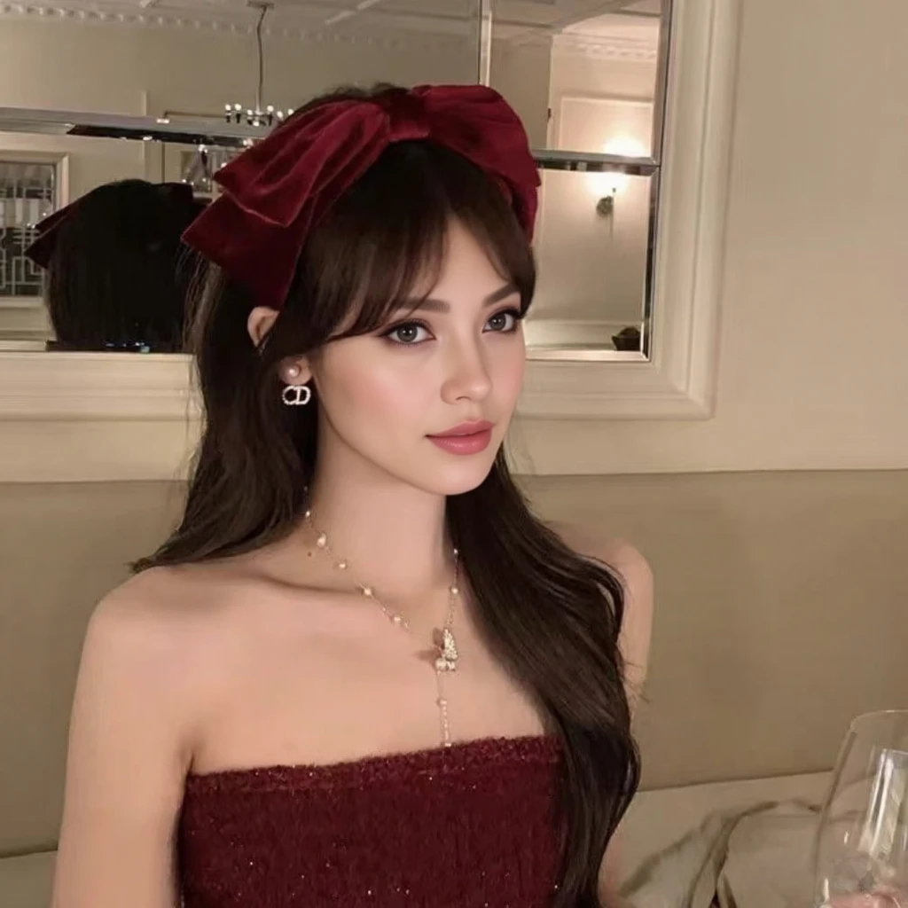 1pc Large Velvet Bow Hairband for Autumn Winter Parties or Daily Wear Stylish Princess Hair Accessory and a Great Gift for Women